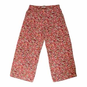 LOFT Wide Leg Pull-On Multicolor Floral Fluid Pants Size Small Petite